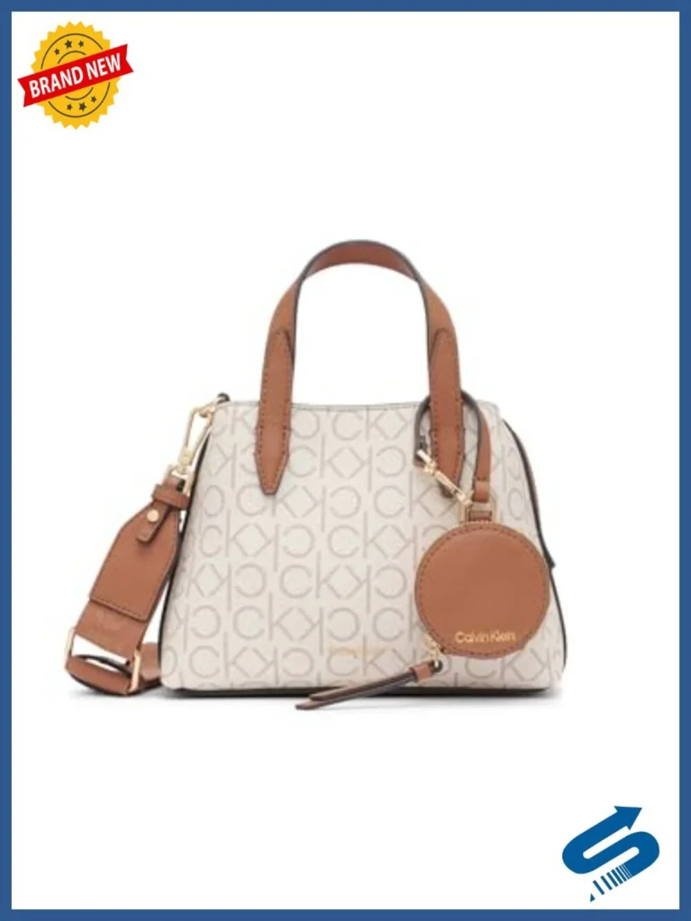 Vegan Leather Triple Compartment Mini Satchel Crossbody with Removable Coin